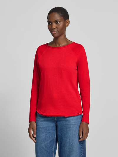 Smith and Soul Regular Fit Longsleeve aus reiner Baumwolle mit Label-Patch Hellrot 4