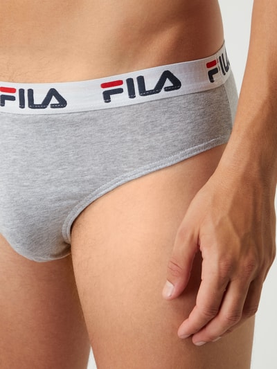 FILA Slip mit Stretch-Anteil im 2er-Pack Mittelgrau Melange 2