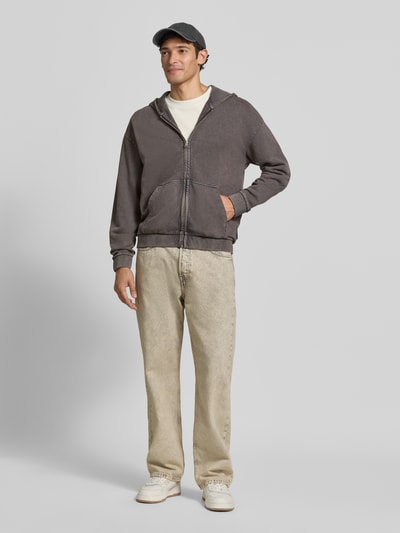 Tom Tailor Denim Relaxed Fit Sweatjacke aus reiner Baumwolle Black 1