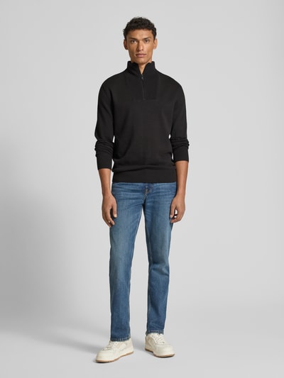 Tom Tailor Denim Regular Fit Troyer aus reiner Baumwolle Black 1