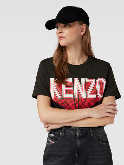 Kenzo T-Shirt mit Label-Print Black 3