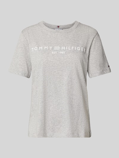 Tommy Hilfiger T-shirt o kroju regular fit z czystej bawełny Jasnoszary melanż 2