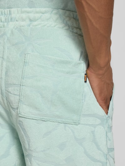 BOSS Orange Regular Fit Sweatshorts aus Baumwoll-Mix Modell 'SE_FLOWER' Tuerkis 3