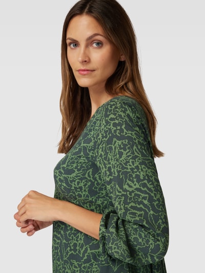 s.Oliver RED LABEL Knielange jurk met all-over motief Grasgroen - 3