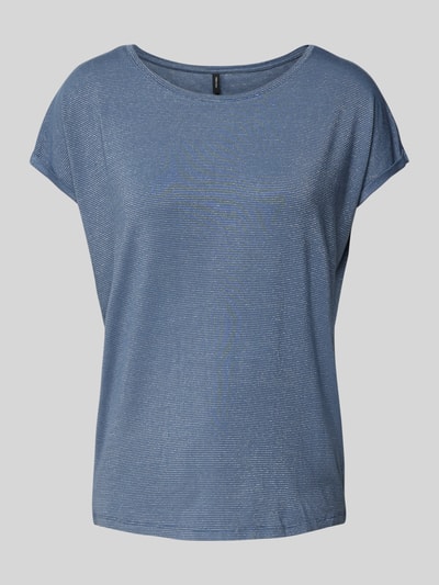 Vero Moda Comfort Fit T-Shirt mit Effekt Garn Modell 'LAVA' Blau 1