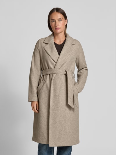 Vero Moda Relaxed Fit Mantel mit Bindegürtel Modell 'FORTUNEAYA' Beige 4