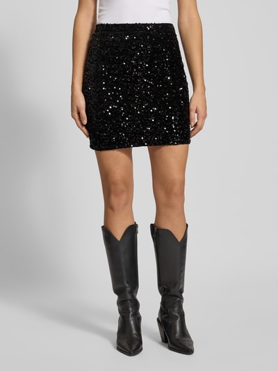 Pieces Spódnica midi o kroju podkreślającym sylwetkę z cekinowym obszyciem model ‘KAM’ Czarny 4