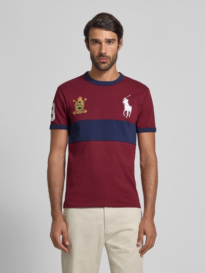 Polo Ralph Lauren T-shirt met labelstitching Bordeaux - 4