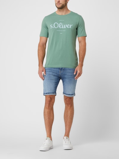 s.Oliver RED LABEL T-shirt met logoprint, regular fit  Rietgroen - 1