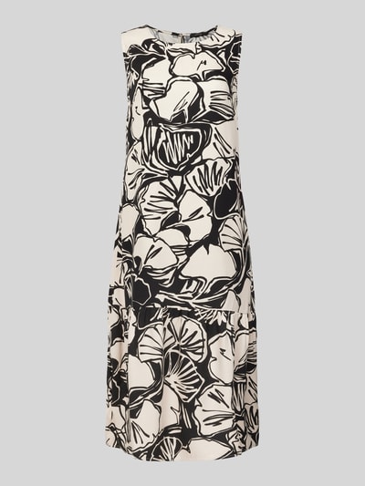 OPUS Midi-jurk met all-over print, model 'Wicy art' Zwart - 2