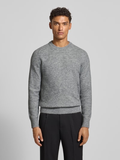SELECTED HOMME Regular Fit Strickpullover mit Alpaka-Woll-Mix Modell 'RAI' Hellgrau 4