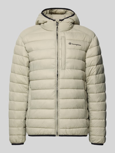 Produktfoto, Gewatteerd jack met capuchon en logoprint van CHAMPION, regular fit, ritssluiting, steekzakken, ruglengte maat M 71 cm, schouderbreedte 51 cm, borstwijdte 61 cm, mouwlengte 69 cm