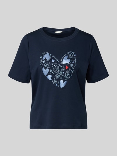 Tom Tailor Relaxed Fit T-Shirt aus reiner Baumwolle Dunkelblau 2