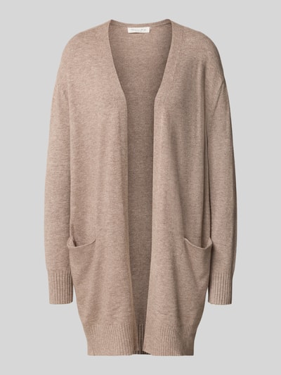 Produktfoto, Relaxed Fit Strickjacke aus Viskose-Mix mit Steekzakken van Christian Berg Woman, Dames, ribboorden, fijngebreide textuur, effen design