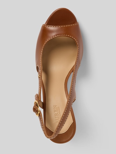 Lauren Ralph Lauren Sandaletten aus Leder mit Label-Detail Modell 'RONI' Cognac 3