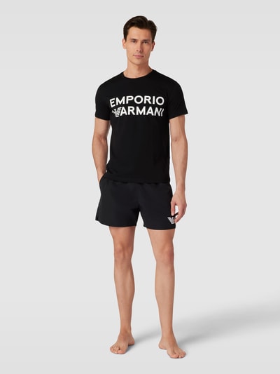 Emporio Armani T-Shirt mit Label-Print Black 1