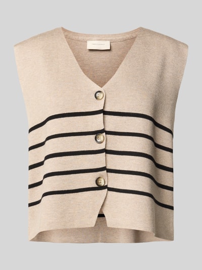 FREE/QUENT Mouwloos vest met V-hals, model 'ANI' Taupe gemêleerd - 2