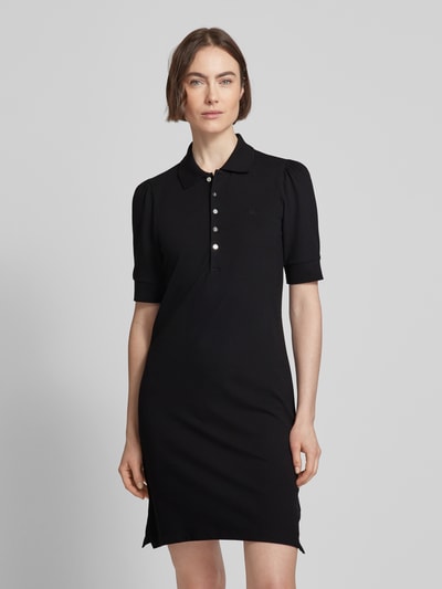 Lauren Ralph Lauren Knielanges Polokleid in unifarbenem Design Black 4