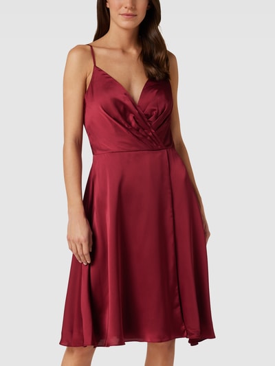 Luxuar Cocktailkleid mit Herz-Ausschnitt Dunkelrot 4