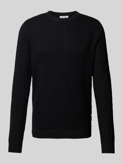 Only & Sons Sweter z dzianiny z fakturowanym wzorem model ‘KALLE’ Czarny 2