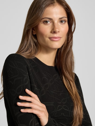 HUGO Longsleeve aus Viskose-Mix in Strick-Optik Modell 'Satero' Black 3