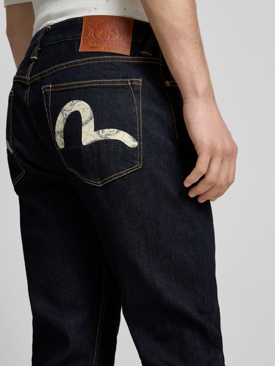 Evisu Straight Fit Jeans mit Kontrastnähten Jeansblau 3