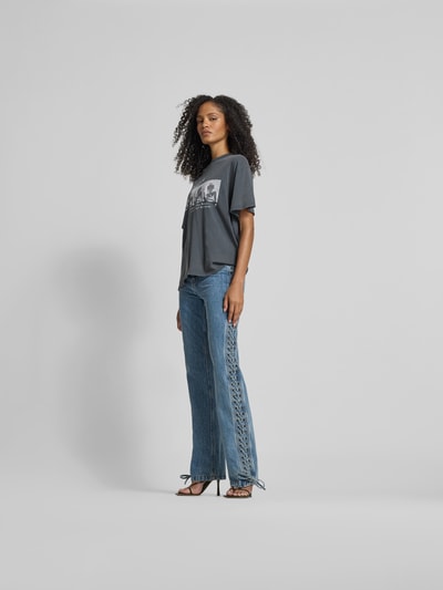 ROTATE Straight Fit Jeans mit Zierschleifen Jeansblau 1