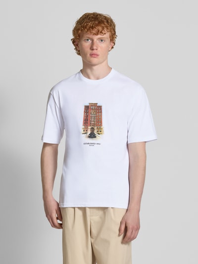 REVIEW T-Shirt mit Label-Print Weiss 4