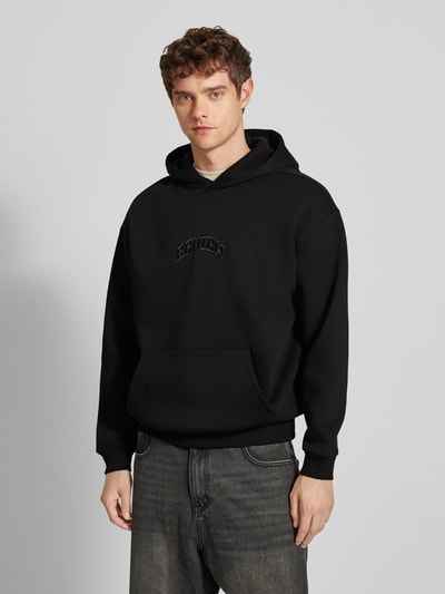 REVIEW Hoodie mit Label-Stitching Black 4