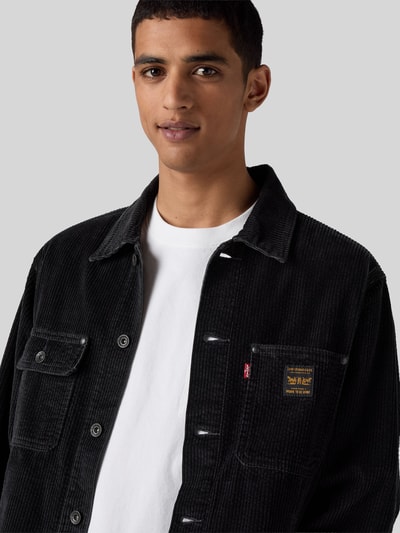 Levi's® relaxed fit truckerjack van katoen met cordstructuur Zwart - 3