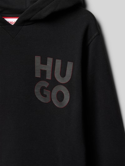 HUGO Hoodie mit Label-Print Black 2