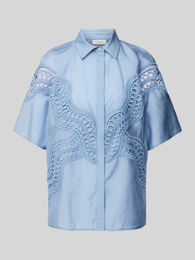 Copenhagen Muse Regular fit blouseshirt met broderie anglaise, model 'MOLLY' Lichtblauw - 2