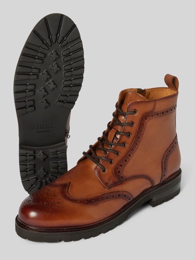 DIGEL Schnürboots aus echtem Leder Modell 'Spencer' Cognac 4