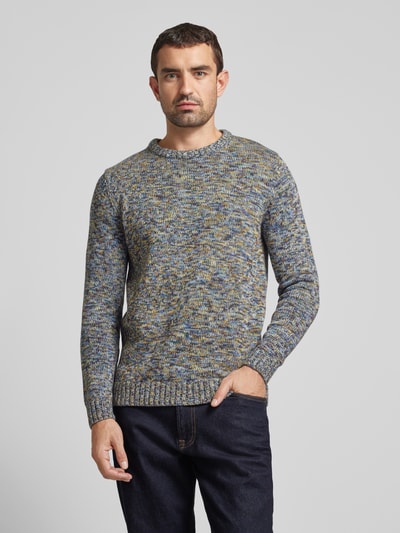 Christian Berg Men Strickpullover mit Rundhalsausschnitt Jeansblau 4