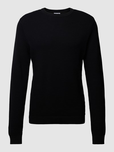 Jack & Jones Sweter z dzianiny z lekko fakturowanym wzorem model ‘WILLIAM’ Czarny 2