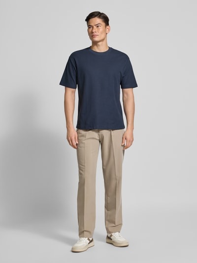 MCNEAL T-shirt met geribde ronde hals Donkerblauw - 1