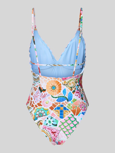 Produktfoto, Slim Fit Badeanzug mit Rüschenbesatz Modell 'BOHÈME' von Seafolly im Elastischer-Material-Mix mit floraler Allover-Print.