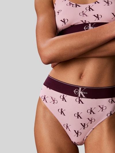 Calvin Klein Underwear String mit Allover-Muster Modell 'THONG' Rosa 3
