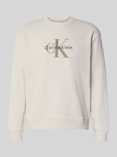 Calvin Klein Jeans Regular Fit Sweatshirt mit Logo-Print Modell 'Terry' Offwhite 2
