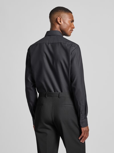 Christian Berg Men Regular Fit Business-Hemd aus reiner Baumwolle mit Kentkragen Anthrazit 5