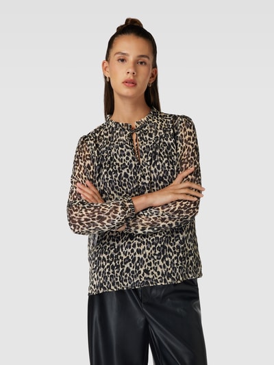 Only Blusenshirt mit Leopardenmuster Modell 'Ditsy' Black 4