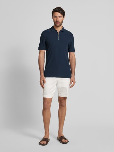 BOSS Koszulka polo o kroju regular fit z zamkiem błyskawicznym model ‘Paras’ Granatowy 1