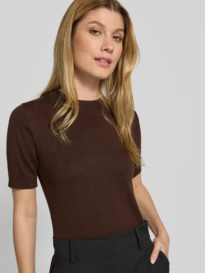 Mango Strickshirt mit Rundhalsausschnitt Dunkelbraun 3