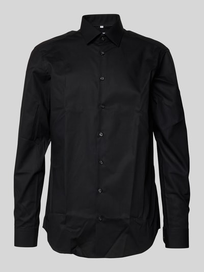 Jake*s Regular Fit Business-Hemd aus Popeline Black 1