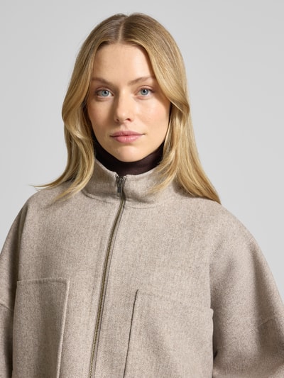 Drykorn Kort jack van wolmix met ritssluiting Zand - 3