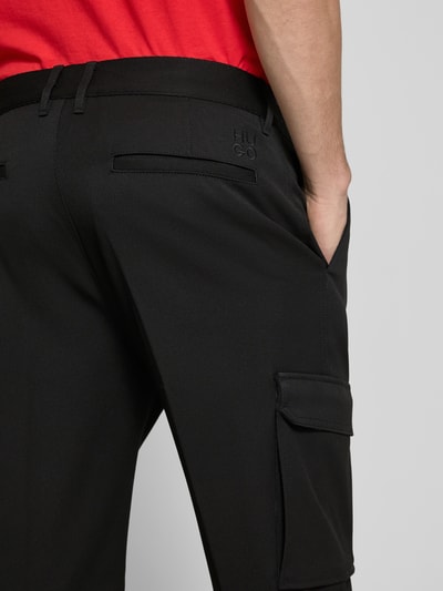 HUGO Tapered Fit Cargohose mit Strukturmuster Modell 'Glavin' Black 3