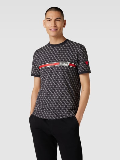 Guess Activewear T-shirt met all-over logo, model 'JAMEY' Zwart - 4