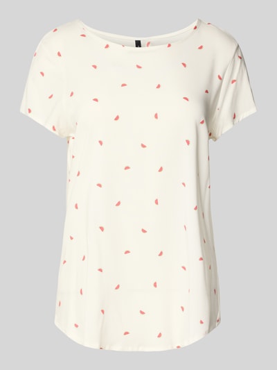 Vero Moda Regular fit blousetop met ronde hals, model 'BELLA' Offwhite - 2