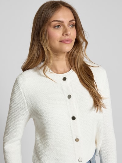 comma Strickjacke mit Knopfleiste Weiss 3