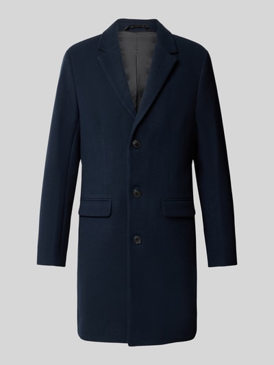 Produktfoto, Mantel mit Reverskragen und Pattentaschen von Lindbergh in Dunkelblau, gerade Form, glatte Textur, Slim Fit